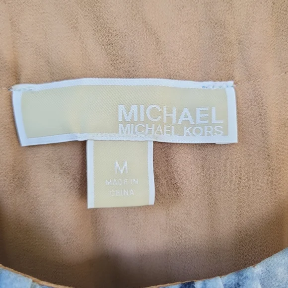 Michael Michael Kors Midnight Blue Tie Dye Georgette Maxi Dress Sz M/ $325 MRSP - Picture 8 of 12